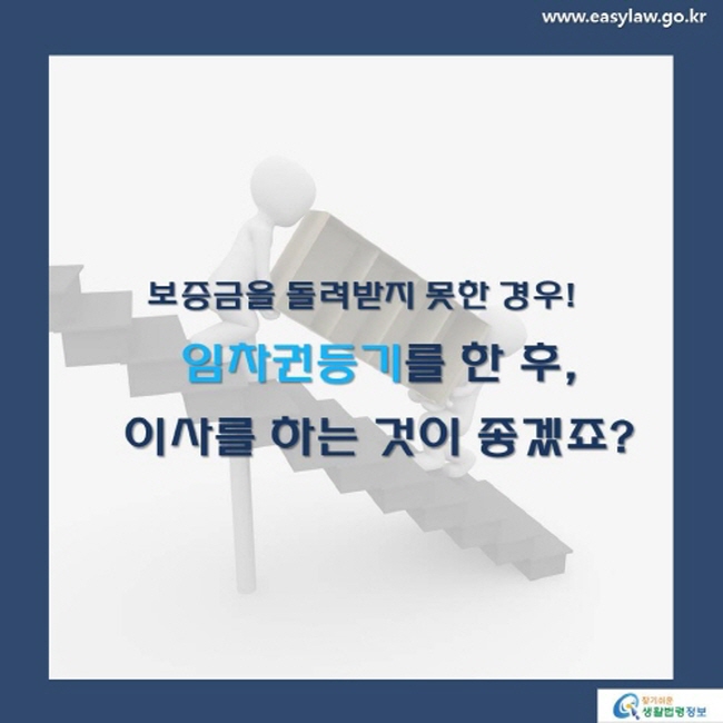 보증금을 받지 못했다면 임차권등기 후 이사해야 함